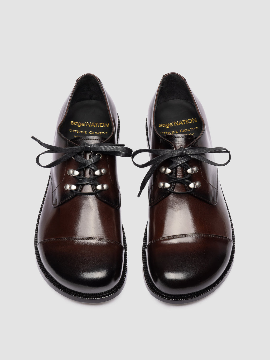 GEMSTONE 001 - Brown Leather Derby Shoes - image 2,side view