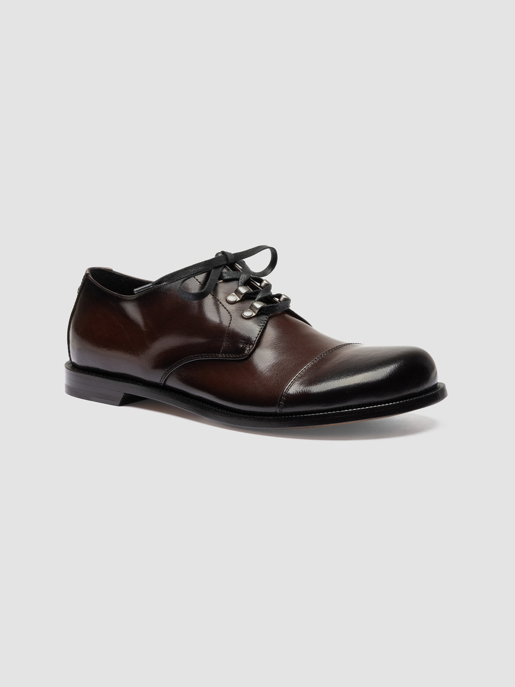 GEMSTONE 001 - Brown Leather Derby Shoes - image 3,side view