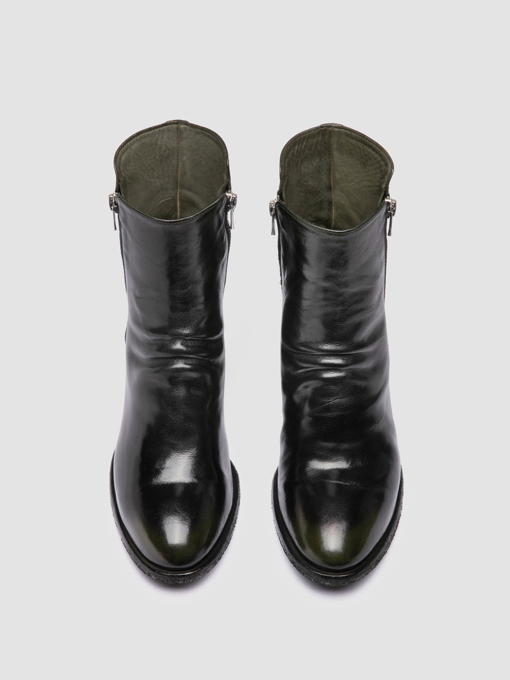 DENNER 103 - Green Leather Booties