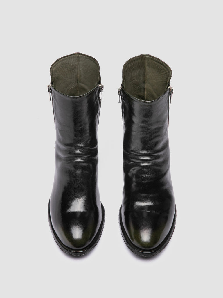 DENNER 103 - Green Leather Booties