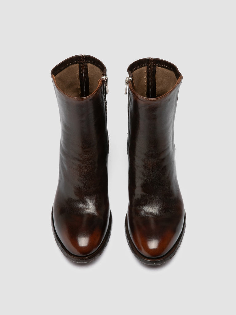 DENNER 127 - Brown Leather Zipped Boots
