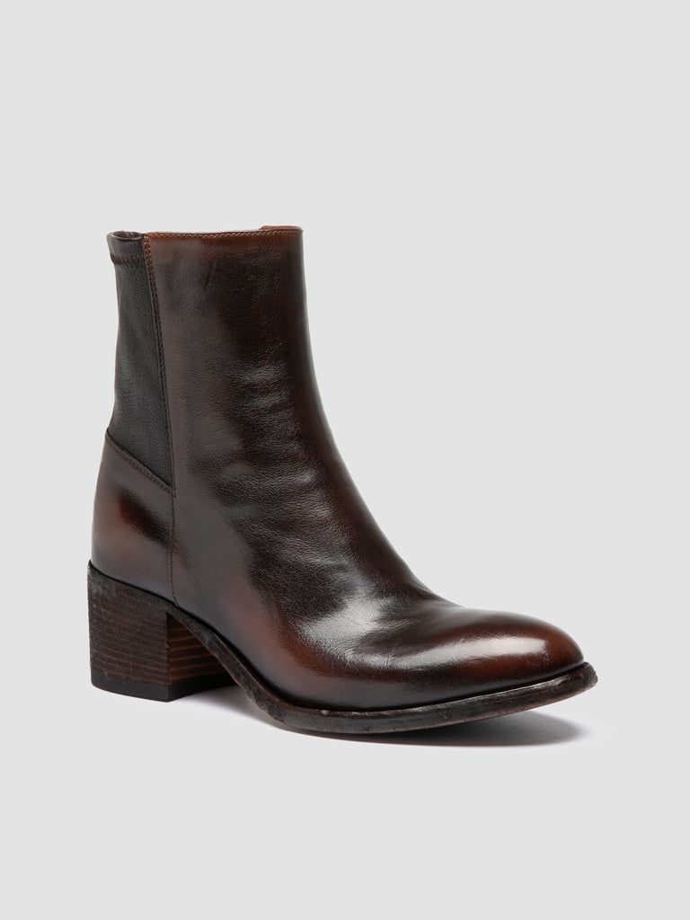 DENNER 127 - Brown Leather Zipped Boots