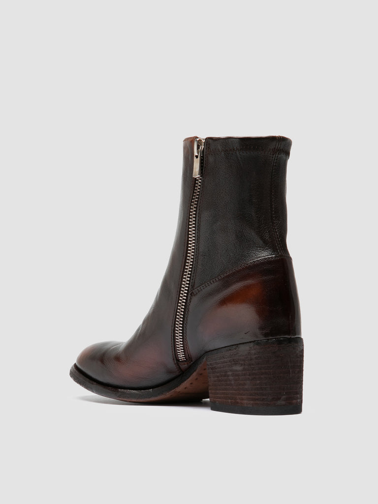 DENNER 127 - Brown Leather Zipped Boots