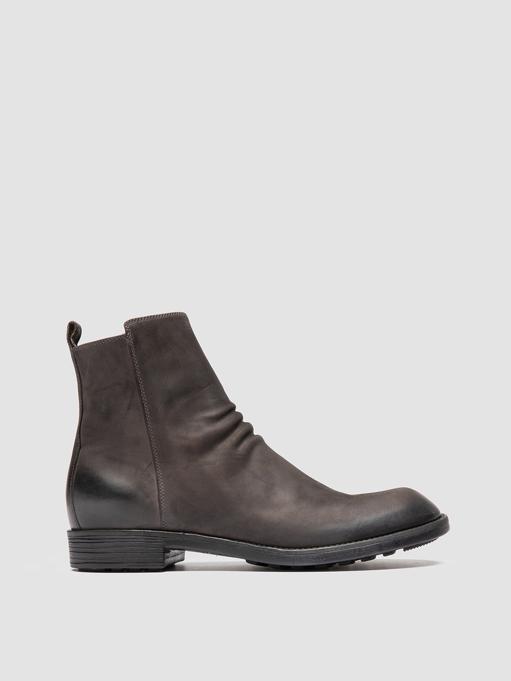 DIARY 008 - Grey Leather Zipped Boots - image 1,side view