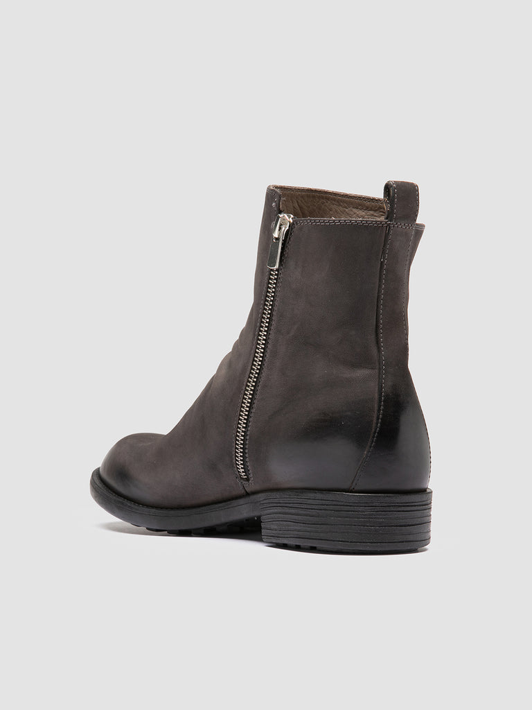 DIARY 008 - Grey Leather Zip Boots