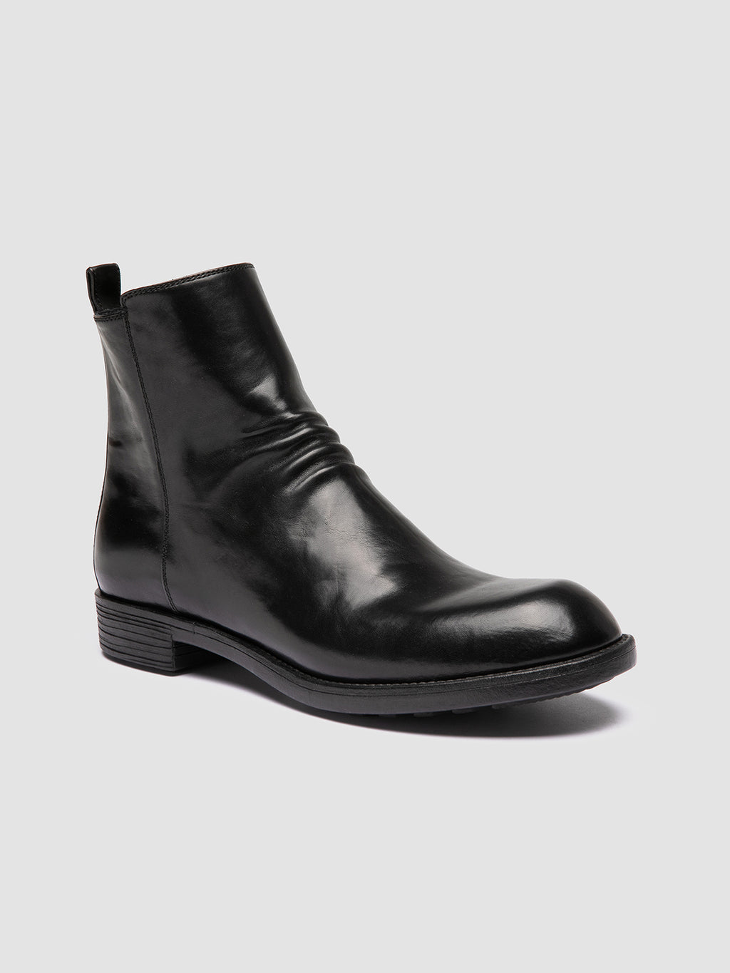 DIARY 008 - Schwarze Lederstiefel mit Reißverschluss - image 3,side view