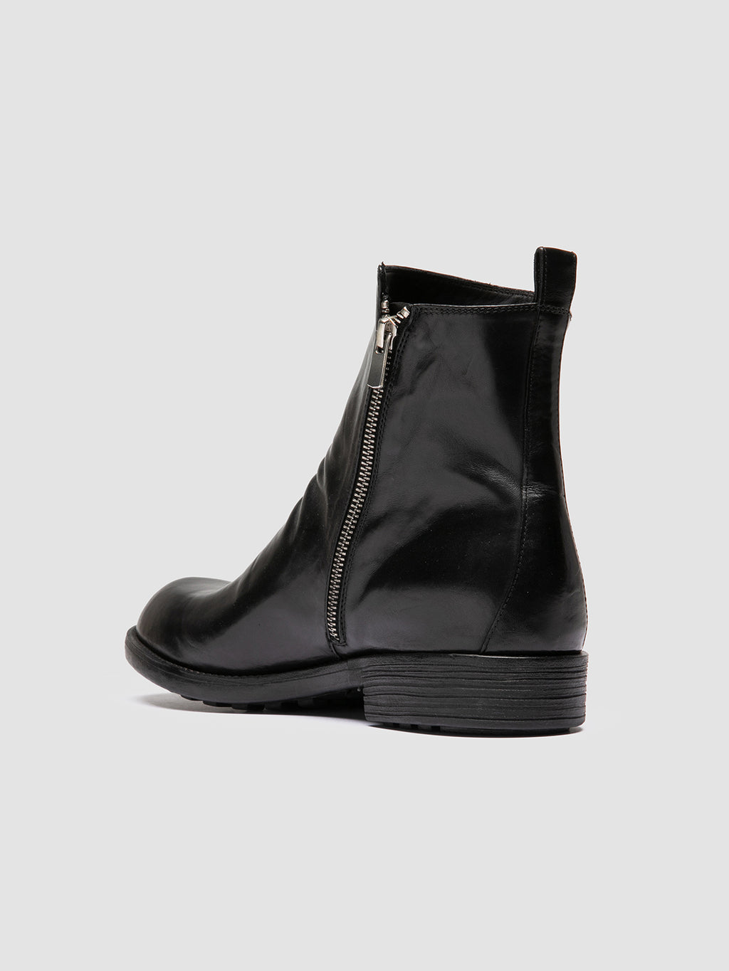 DIARY 008 - Schwarze Lederstiefel mit Reißverschluss - image 4,side view