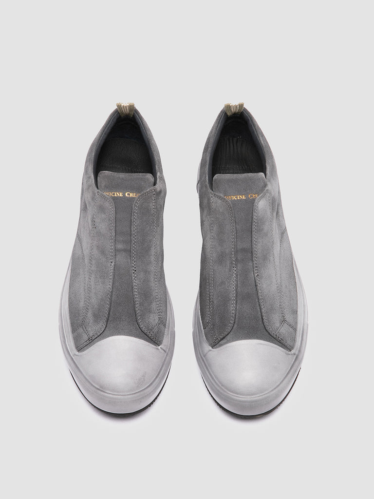 DUB 001 - Grey Leather and Suede Slip On Sneakers