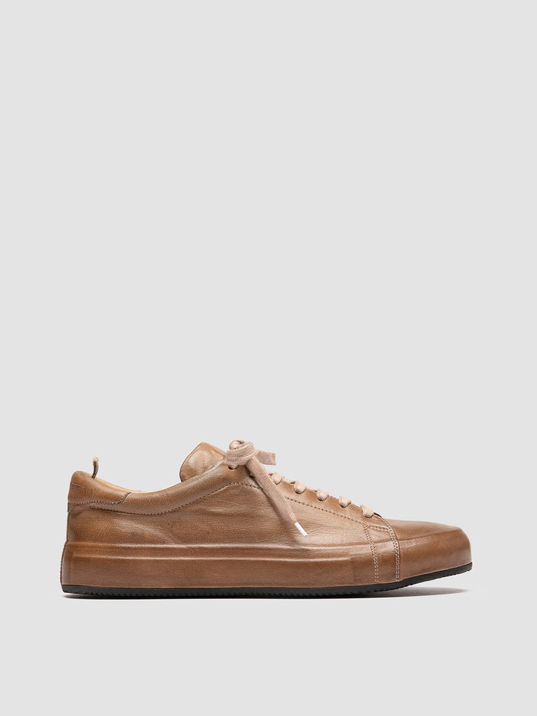 EASY DD 001 - Taupe Leather Low Top Sneakers