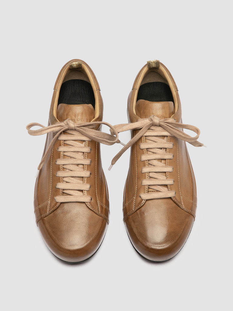 EASY DD 001 - Taupe Leather Low Top Sneakers
