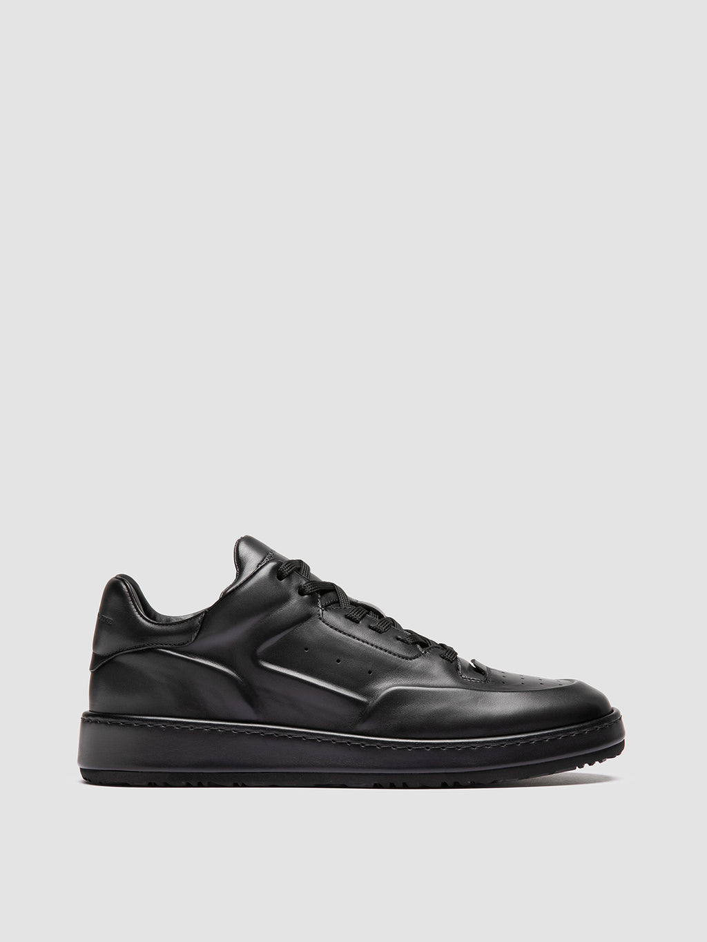 ERASER 001 - Grey Leather Low Top Sneakers - image 1,side view