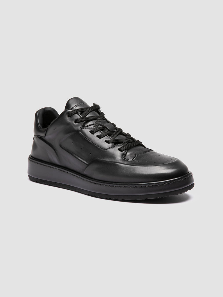 ERASER 001 - Grey Leather Low Top Sneakers