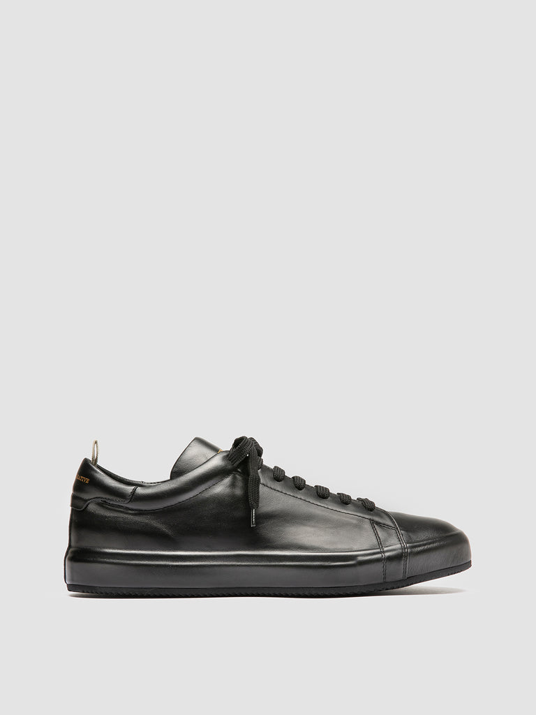 ESSENCE 001 - Black Leather Low Top Sneakers