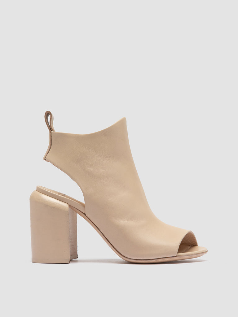 ESTHER 008 - Ivory Leather Zipped Boots