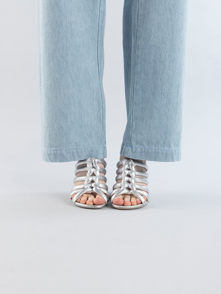 ESTHER 026 - Silver Leather Slide Sandals Women Officine Creative - 6