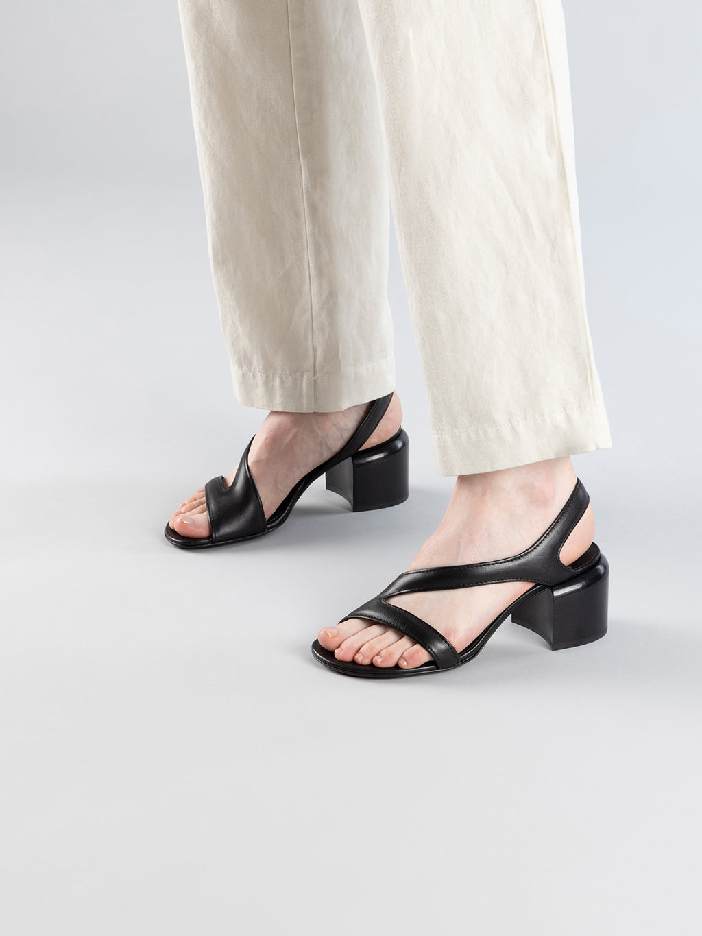 ETHEL 023 - Black Leather Sandals Women Officine Creative - 6