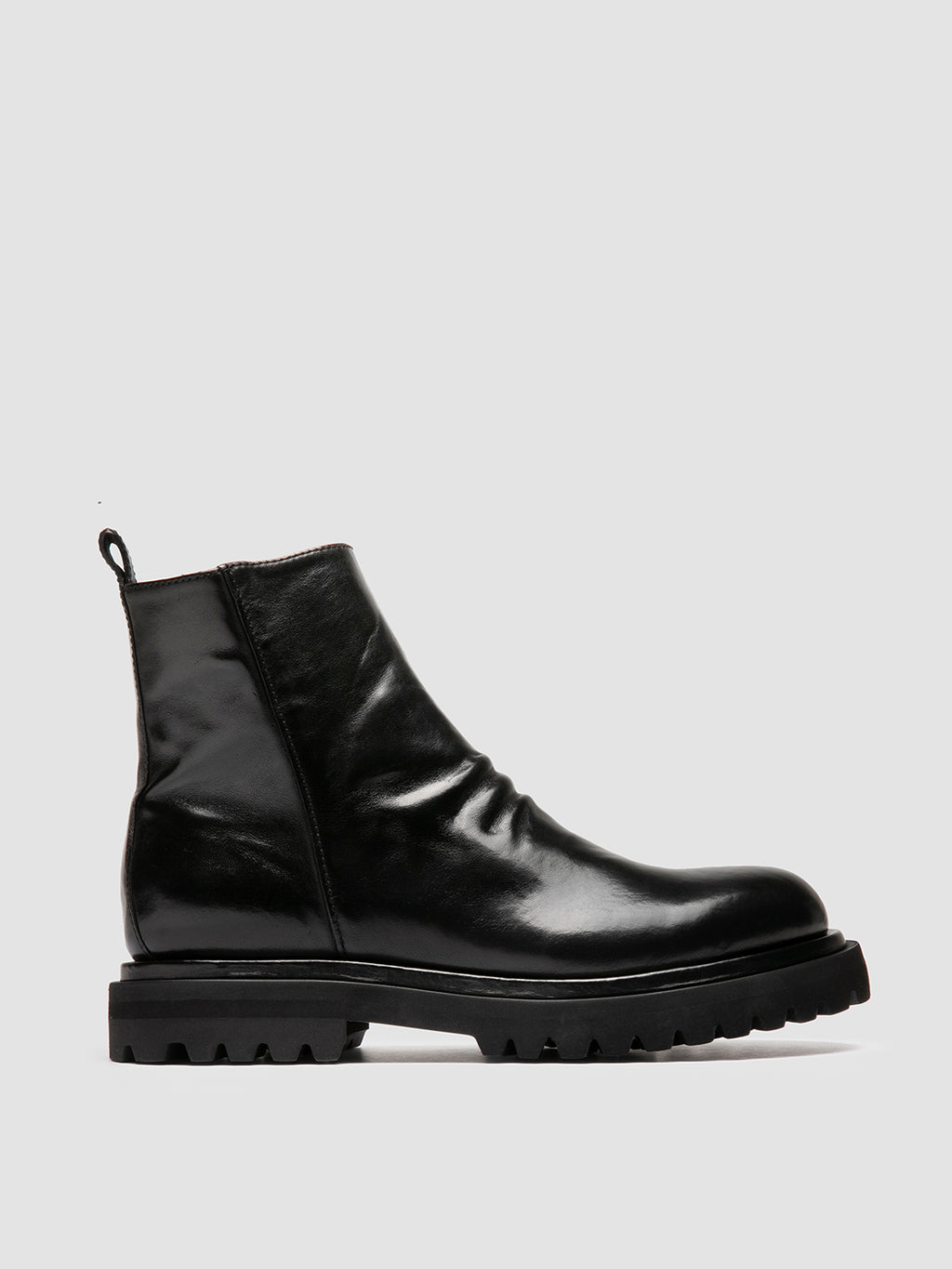 EVENTUAL DD 104 - Schwarze Lederstiefel mit Reißverschluss - image 1,side view