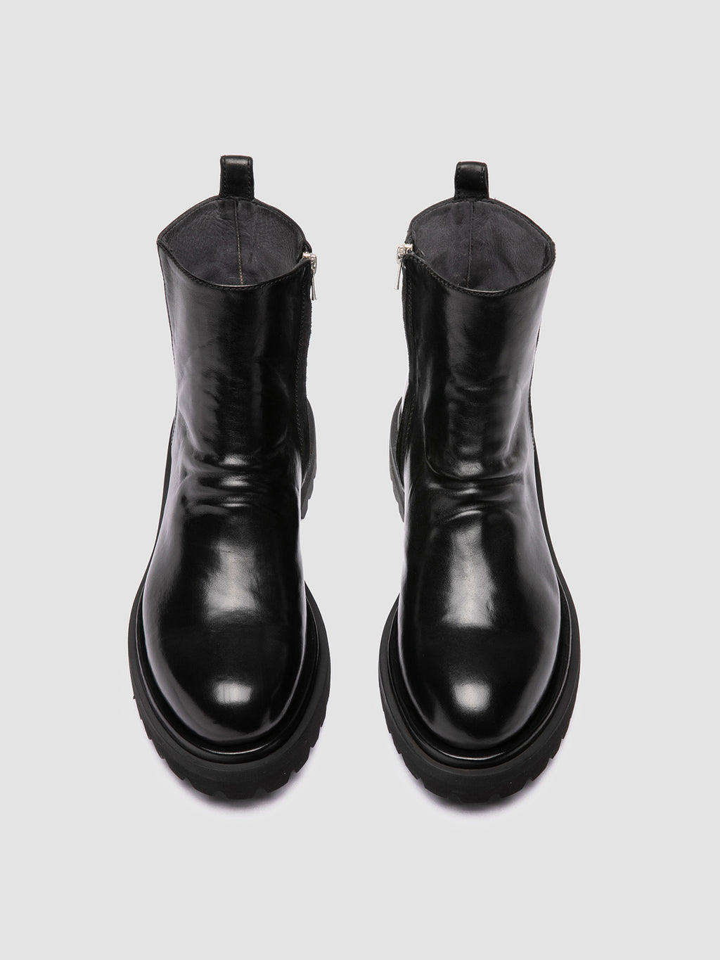 EVENTUAL DD 104 - Schwarze Lederstiefel mit Reißverschluss - image 2,side view