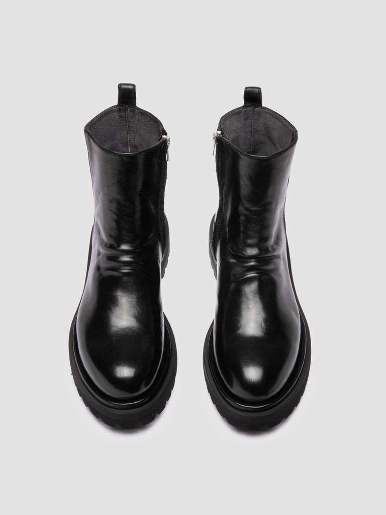 EVENTUAL DD 104 - Schwarze Lederstiefel mit Reißverschluss