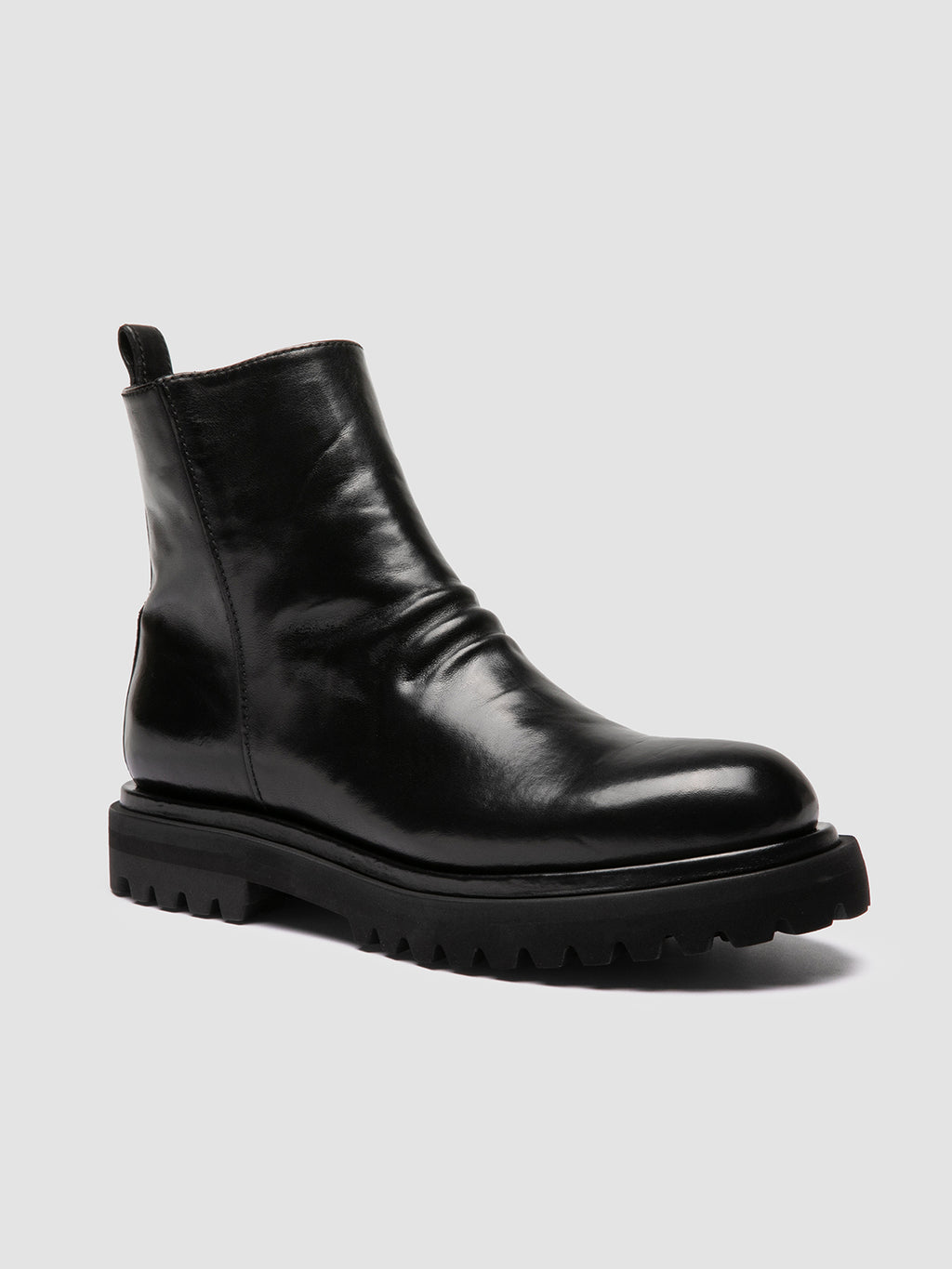 EVENTUAL DD 104 - Schwarze Lederstiefel mit Reißverschluss - image 3,side view