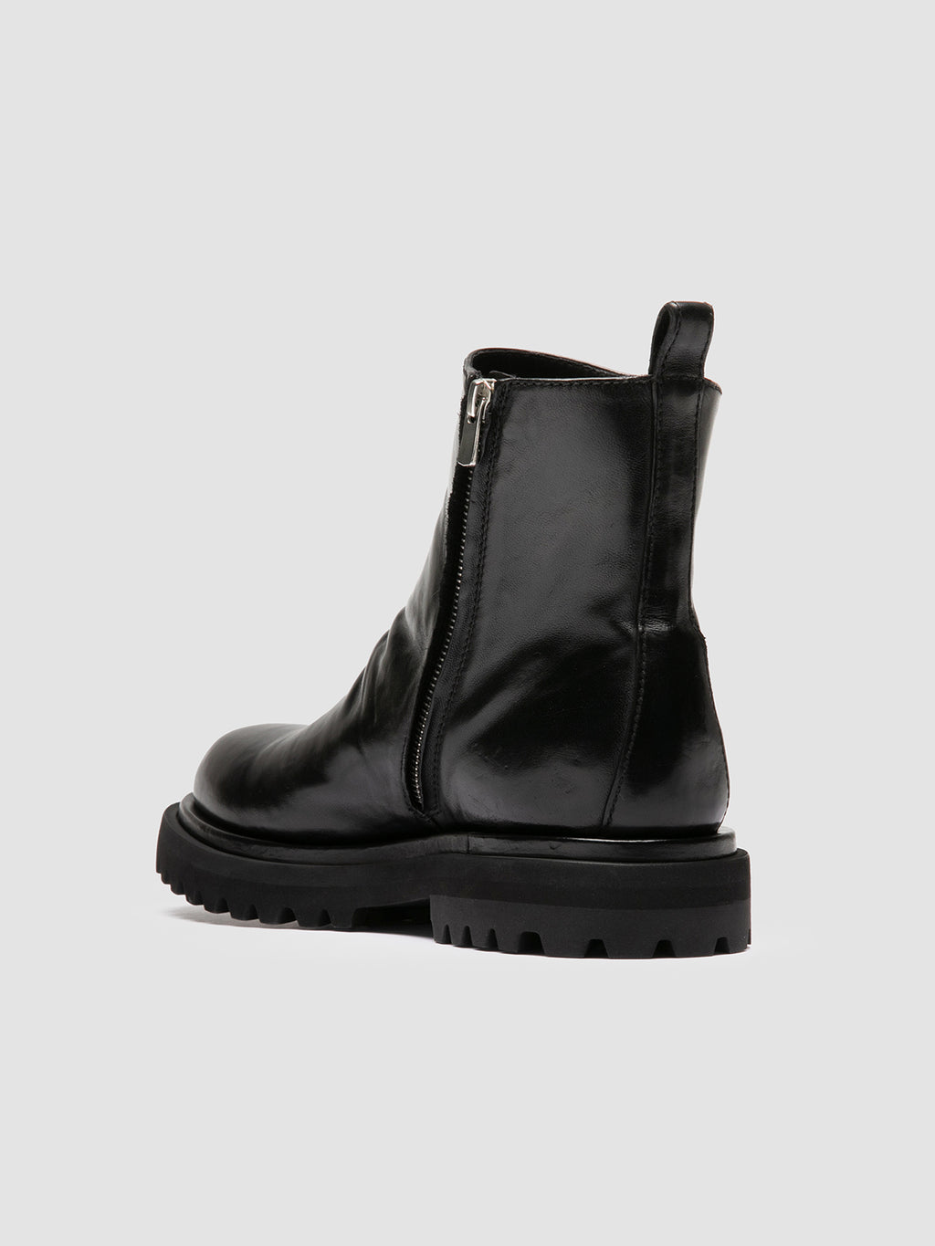 EVENTUAL DD 104 - Schwarze Lederstiefel mit Reißverschluss - image 4,side view