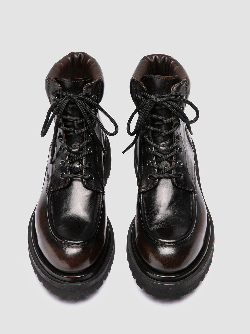 EVENTUAL DD 110 - Brown Leather Lace-Up Boots