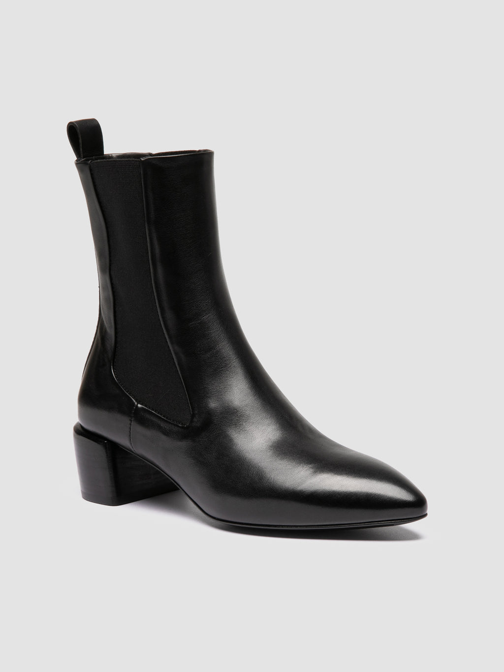 FEBE 003 - Stivaletti Chelsea in Pelle Nera - image 3,side view
