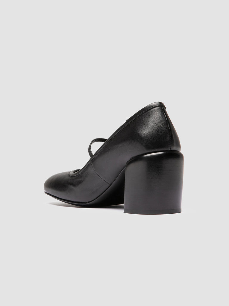 FELICIA 007 - Black Leather Ballerina Shoes