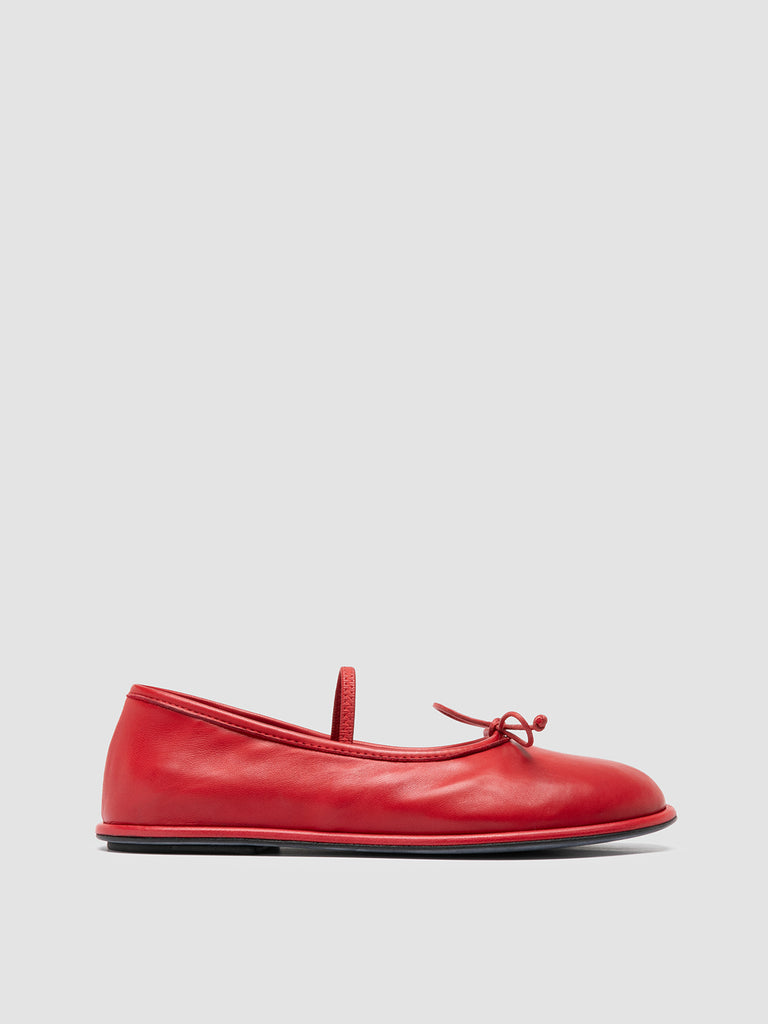 FONTAYNE 001 - Red Leather Ballerina Shoes Women Officine Creative - 1