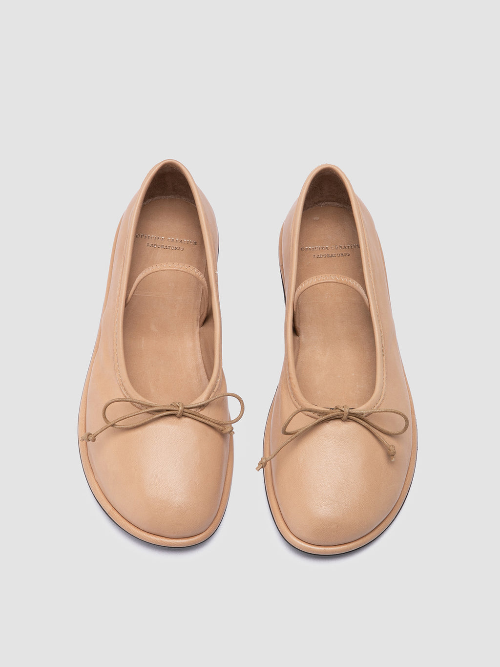 FONTAYNE 001 - Brown Leather Ballerina Shoes