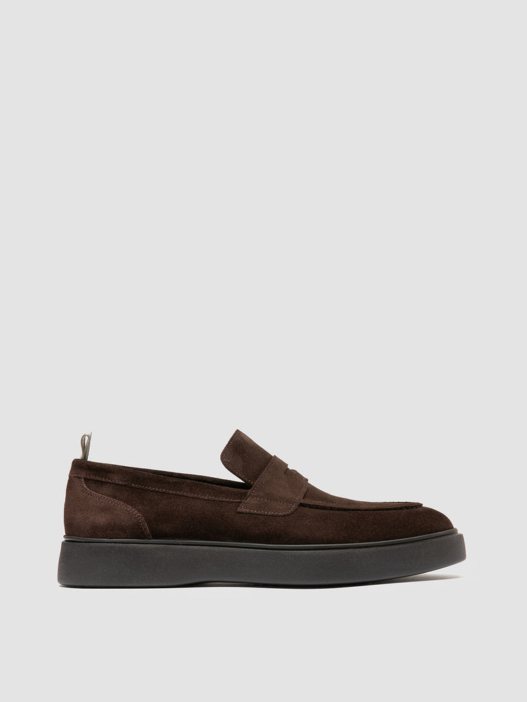 FRAME 001 - Brown Suede Penny Loafers