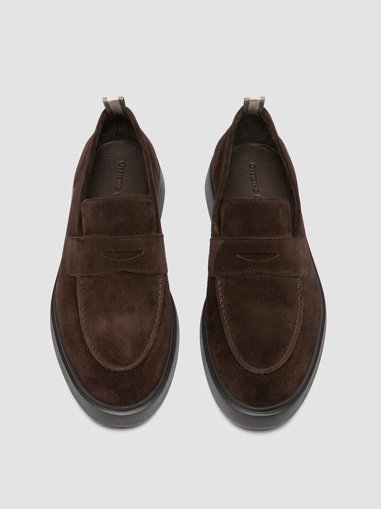 FRAME 001 - Brown Suede Penny Loafers