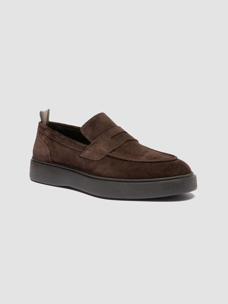 FRAME 001 - Brown Suede Penny Loafers