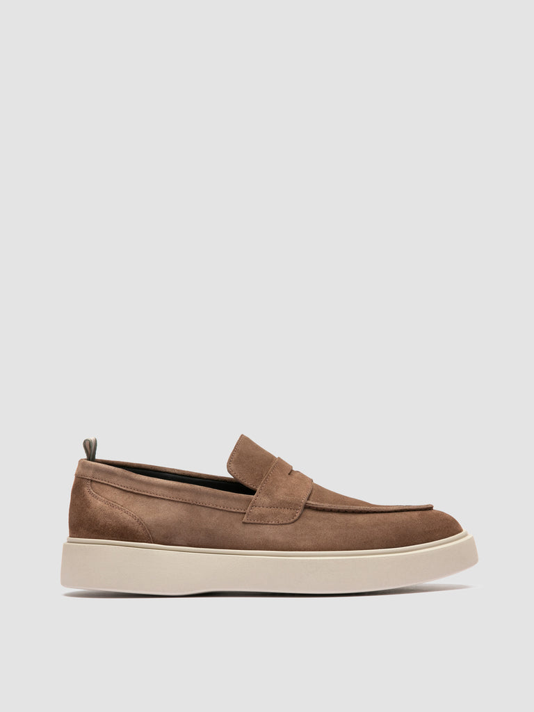 FRAME 001 - Brown Suede Penny Loafers