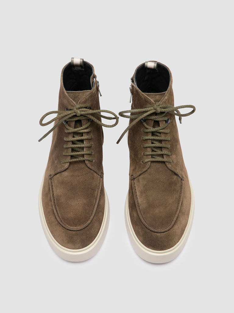 FRAME 004 - Green Suede Lace-up Boots
