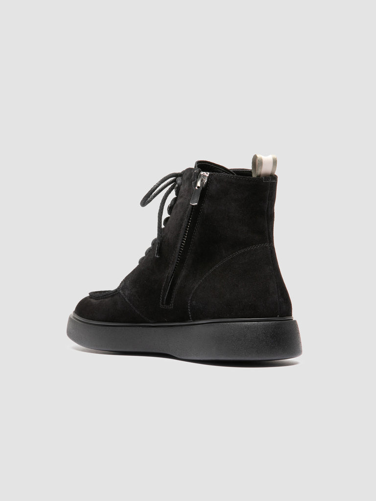 FRAME 004 - Black Suede Lace-up Boots