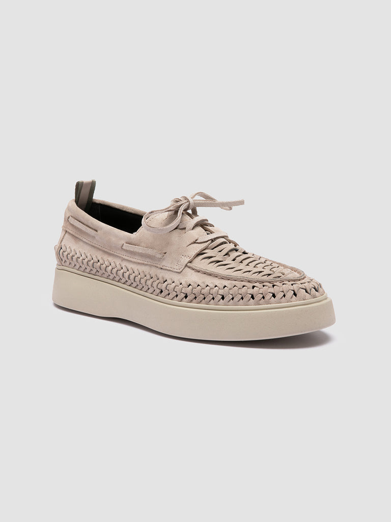 FRAME 106 - Ivory Suede Derby Shoes