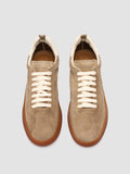 GINNASIO 001 - Beige Leather and Suede Sneakers - thumb image 2,side view