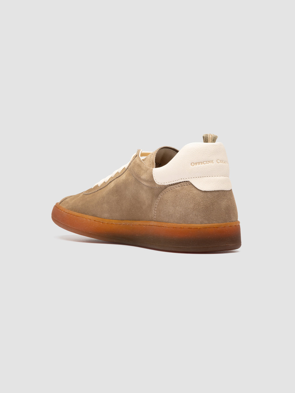 GINNASIO 001 - Beige Leather and Suede Sneakers - image 4,side view