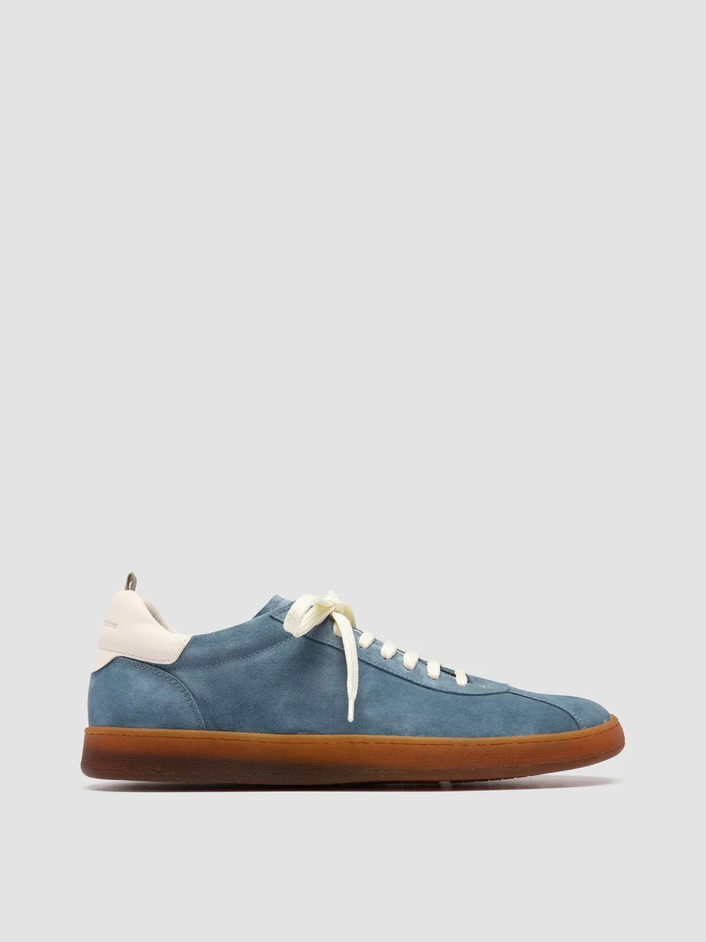 GINNASIO 001 - Blue Leather and Suede Sneakers - image 1,side view