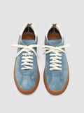GINNASIO 001 - Blue Leather and Suede Sneakers - thumb image 2,side view