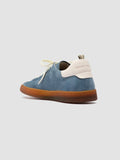 GINNASIO 001 - Blue Leather and Suede Sneakers - thumb image 4,side view