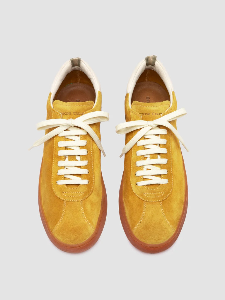 GINNASIO 001 - Yellow Leather and Suede Sneakers