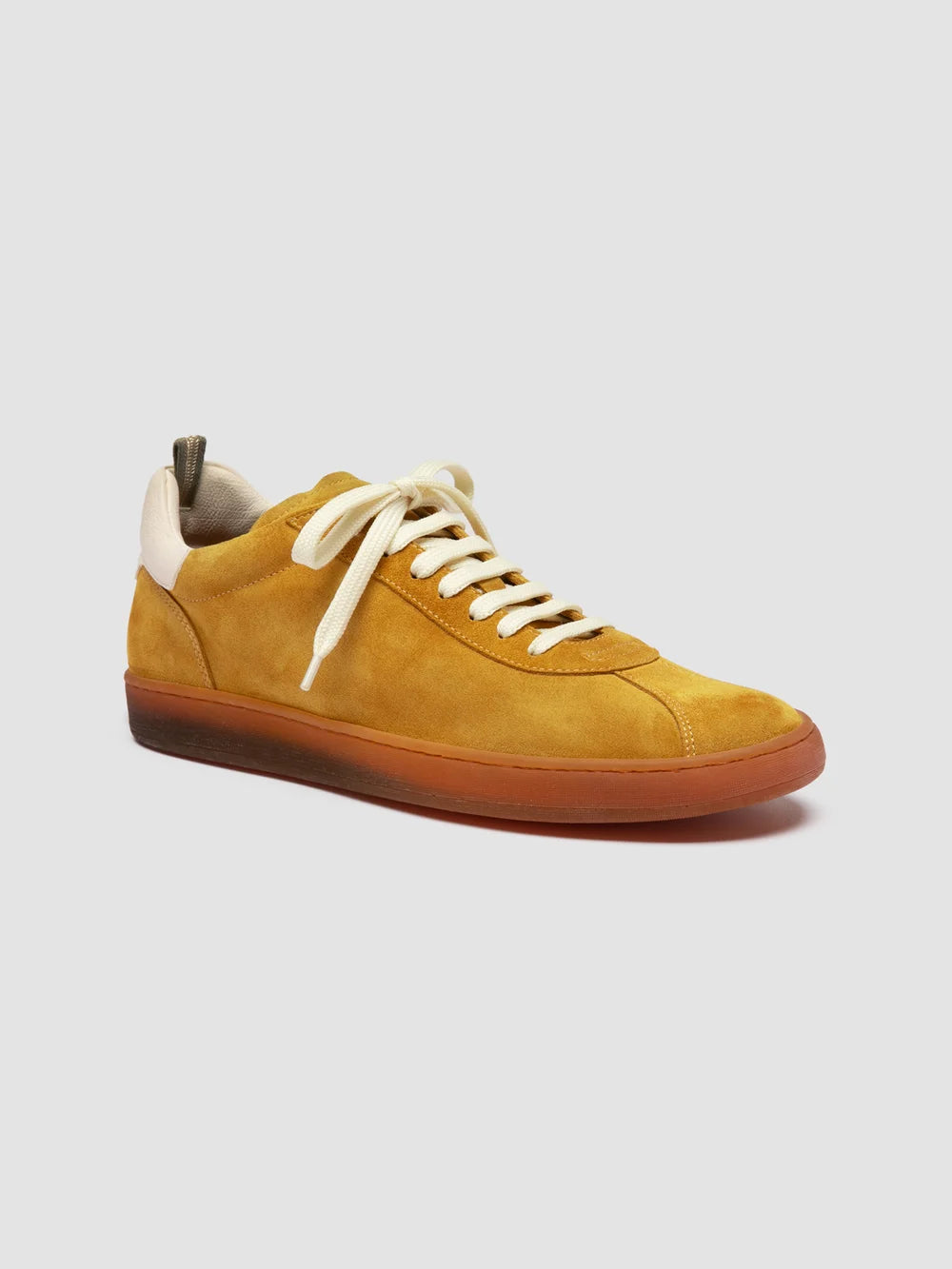 GINNASIO 001 - Sneaker in Pelle e Pelle Scamosciata Gialla - image 3,side view