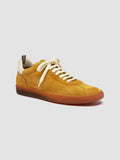 GINNASIO 001 - Sneaker in Pelle e Pelle Scamosciata Gialla - thumb image 3,side view