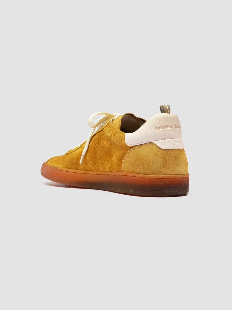 GINNASIO 001 - Yellow Leather and Suede Sneakers