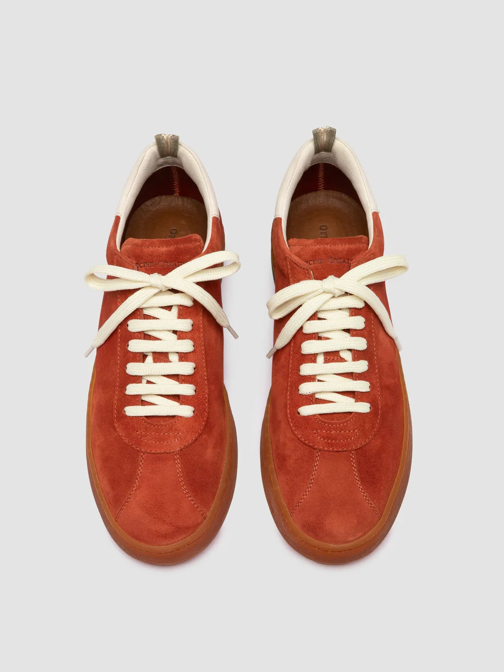 GINNASIO 001 - Red Leather and Suede Sneakers - image 2,side view