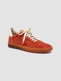 GINNASIO 001 - Red Leather and Suede Sneakers - thumb image 3,side view