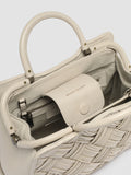 HELEN 025 Cables - White Leather Shoulder Bag