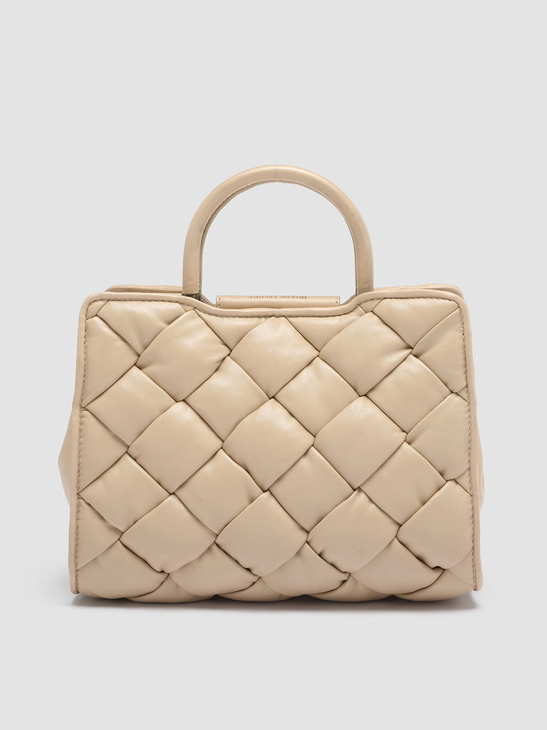 HELEN 025 Massive - Ivory Woven Leather Hand Bag